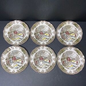 Set of 6, Johnson Brothers Friendly Village Sugar Maples 6 1/4 In Bread Plates